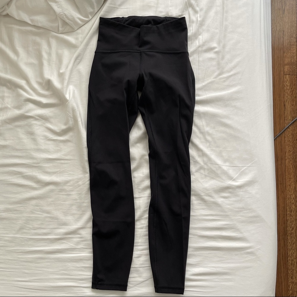 Lululemon Train Times 7/8 Black Leggings w/ Mesh